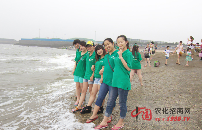 大海中洋溢著歡笑